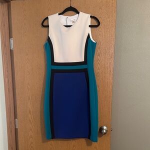 Calvin Klein Blue and Teal Mini Dress